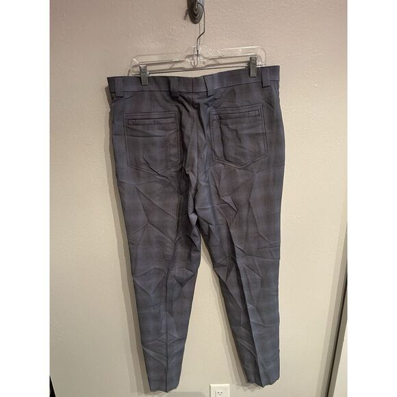 Zanella Mens Size 36 36x32 Blue Houndstooth Wool Dress Pants - Picture 2 of 9
